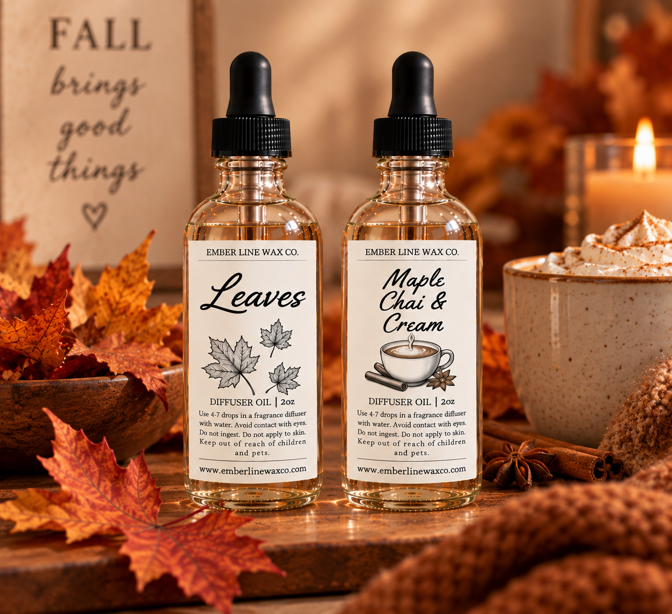 2 FALL FRAGRANCE DIFFUSER OIL BUNDLE